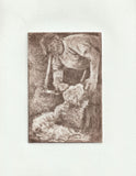 " It's An Art " Sheep Shearer Framed Intaglio Etching