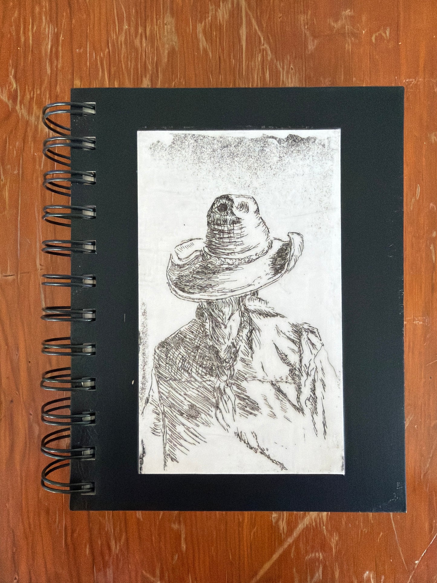 Wire Bound Sketchbook- 4x6 Black - "Cowgirl"
