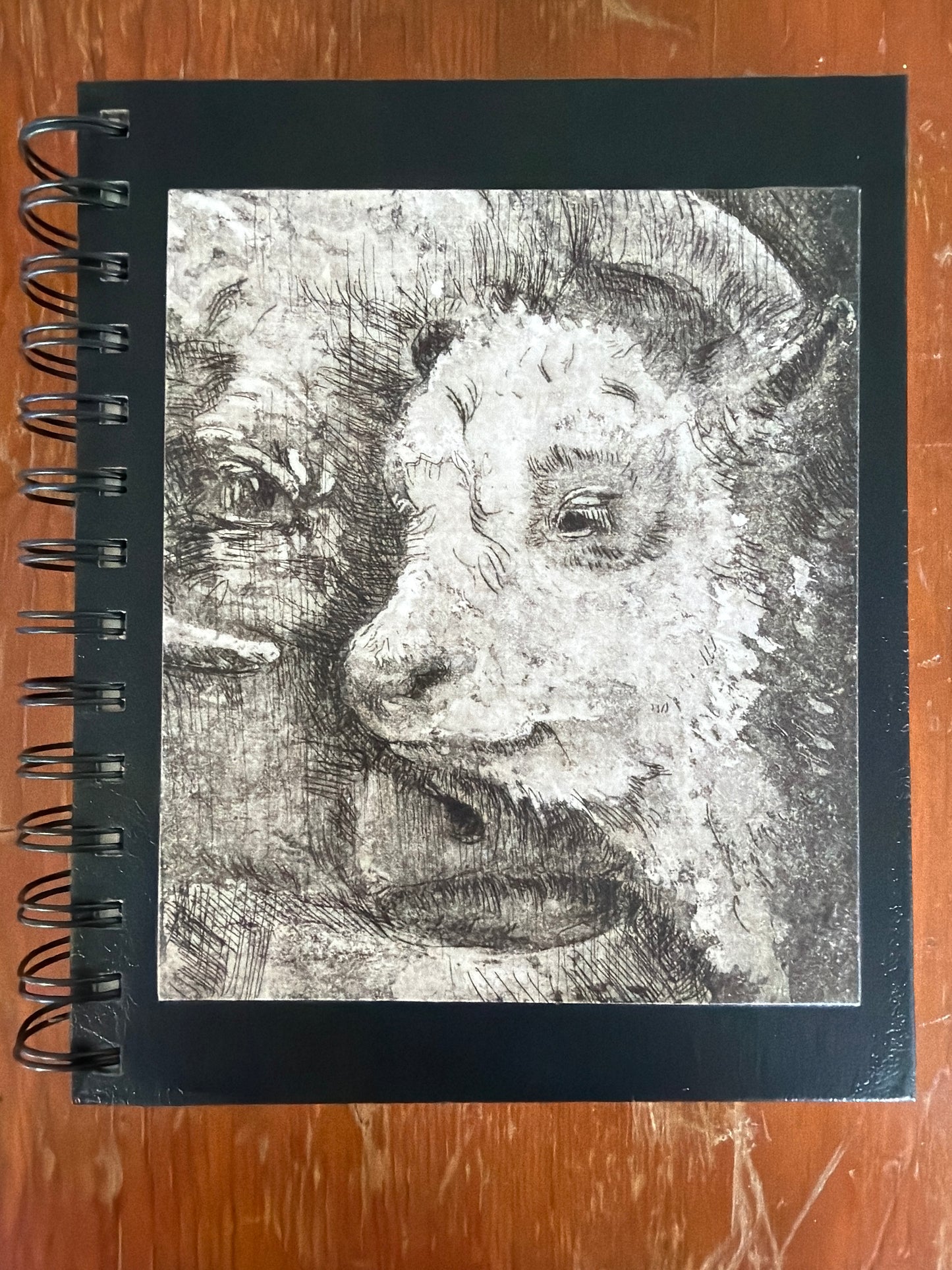 Wire Bound Sketchbook- 6x7 Black - "Calf"