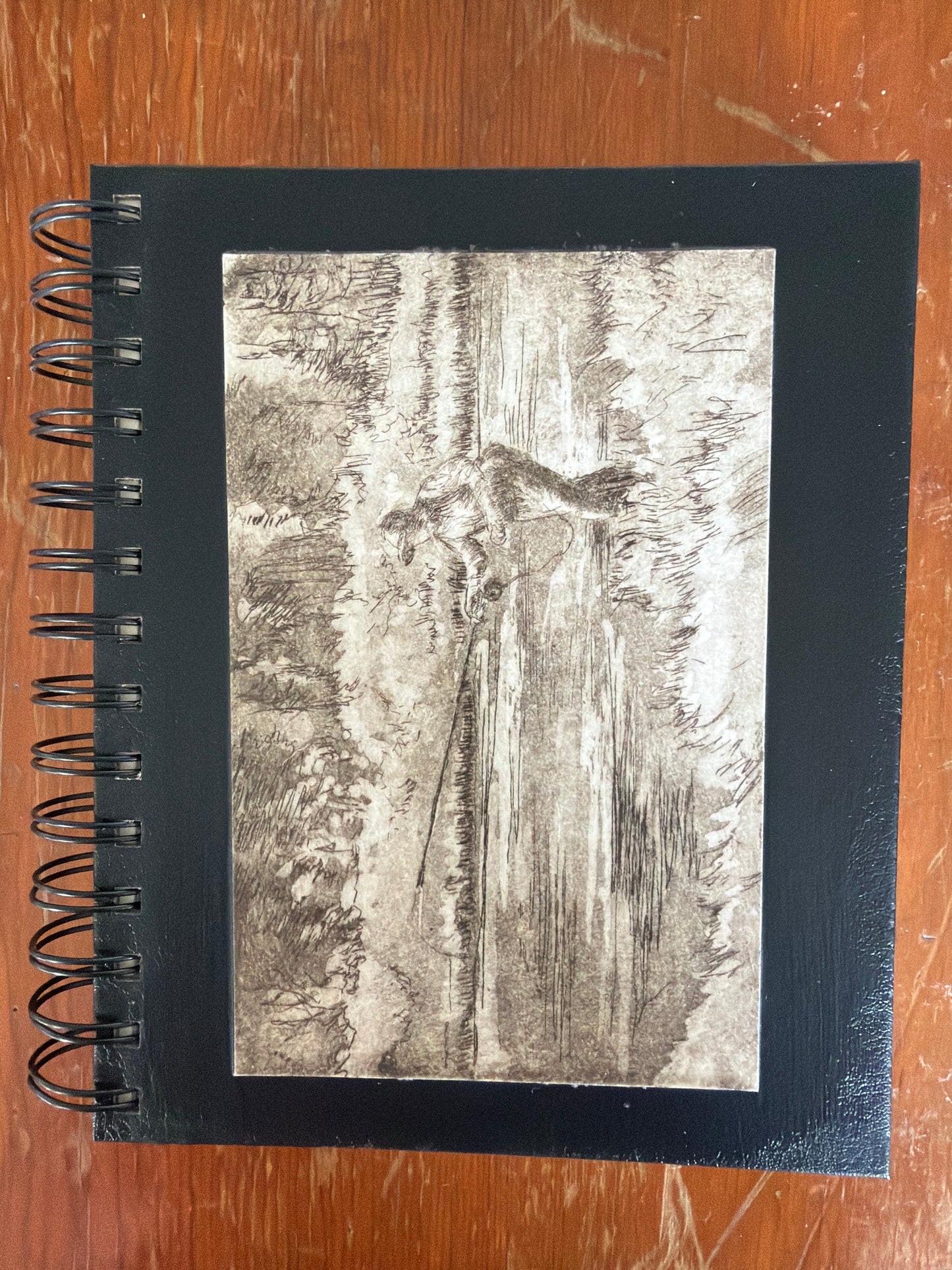 Wire Bound Sketchbook- 6x7 Black - "Testing Flies"