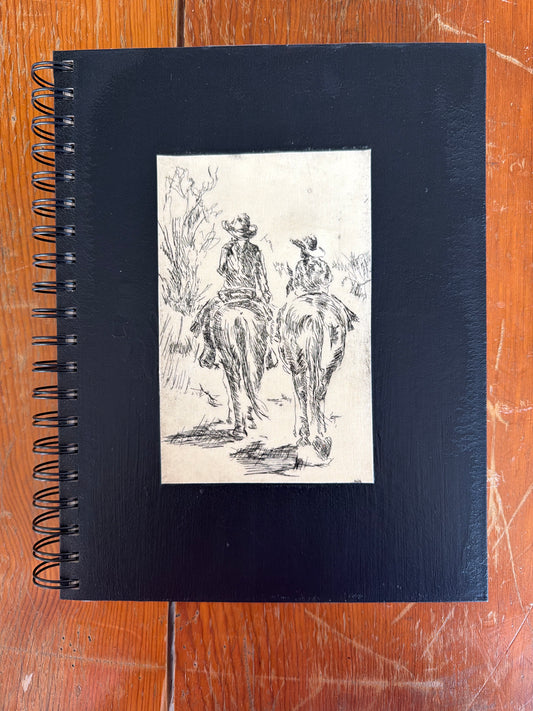 Wire Bound Sketchbook- 7x10 Black - "Riding with Mom"