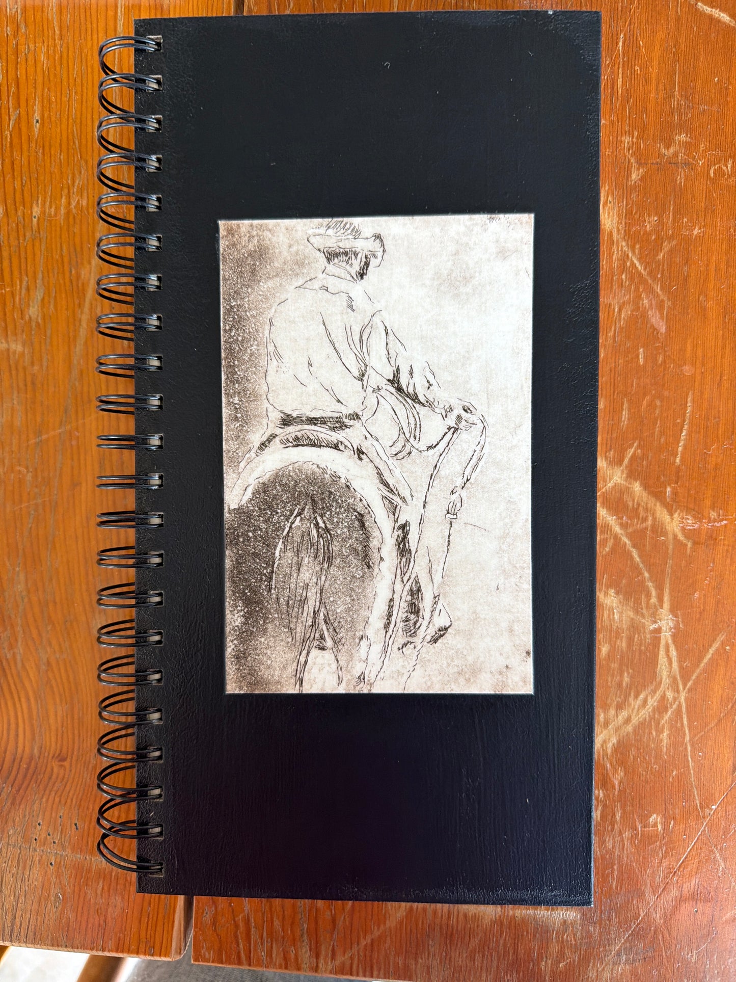 Wire Bound Sketchbook- 5x11 Black - "Building a Loop"