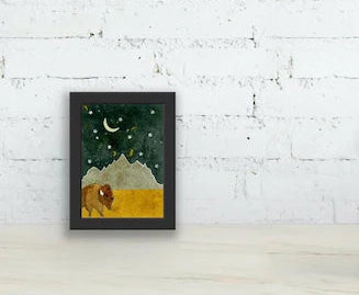 Paper Collage Print- "Buffalo Stargazer"