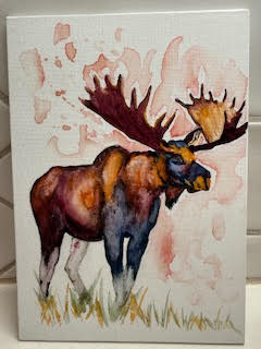 Watercolor Print- "Autumn Moose"