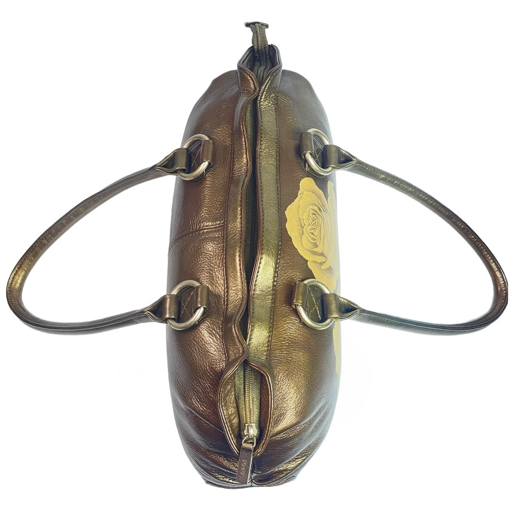 Gold Roses on Metallic Brown HOBO Purse