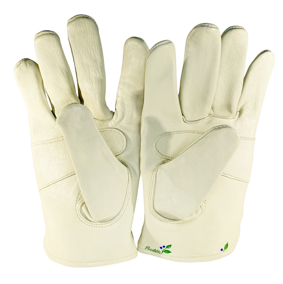 Huckleberry Bush on Cream Medium Leather Gloves