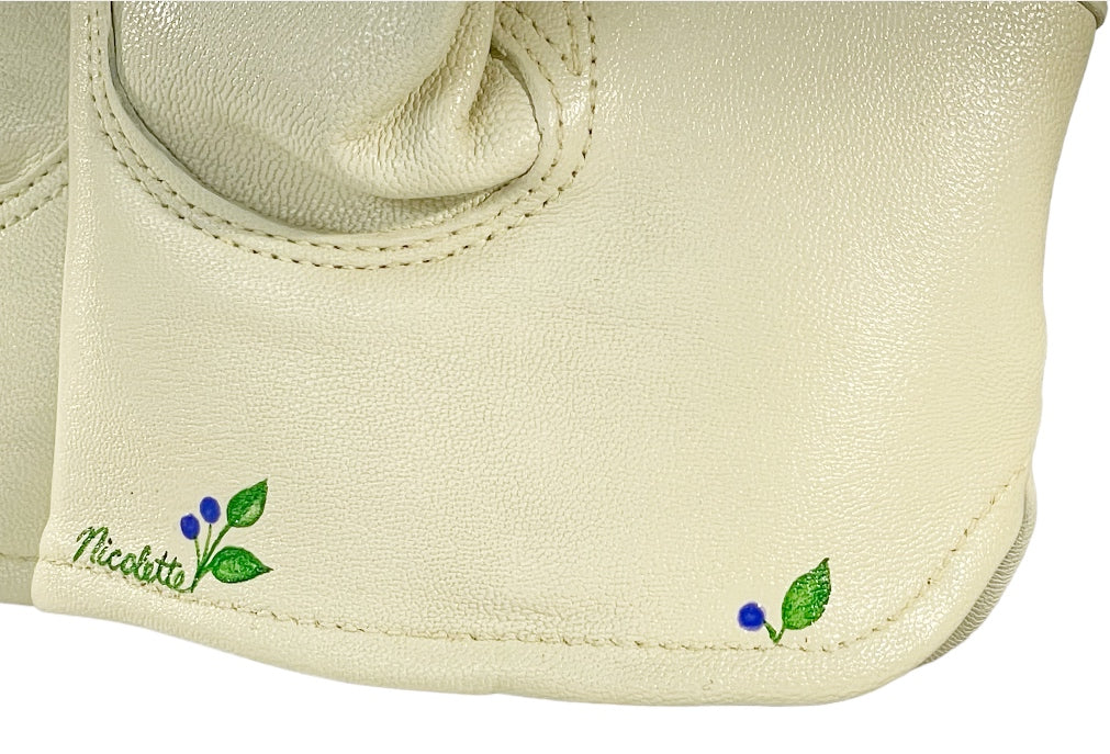 Huckleberry Bush on Cream Medium Leather Gloves