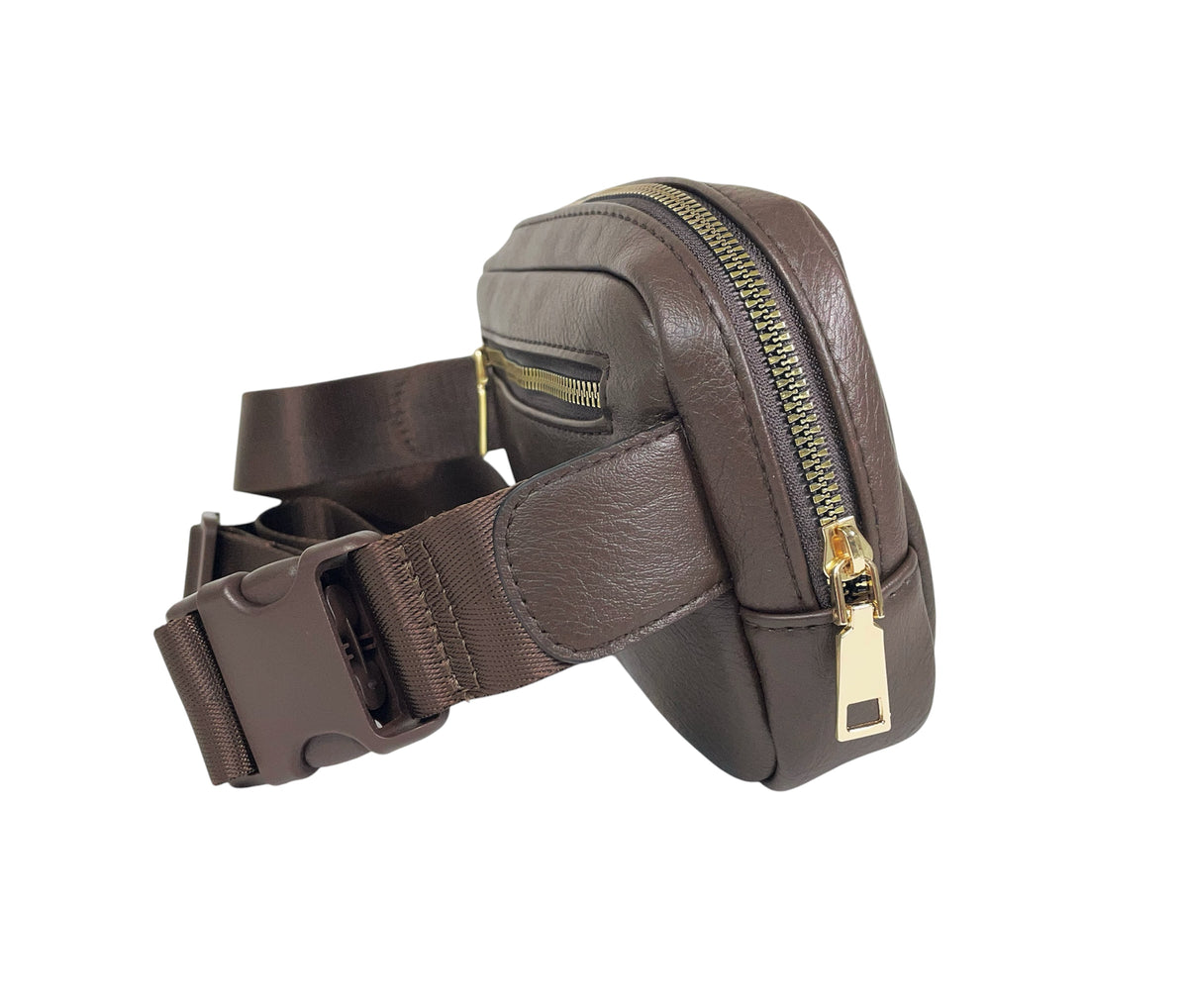 Belt Bag/Purse/Fanny Pack- Golden Hollyhocks on Brown