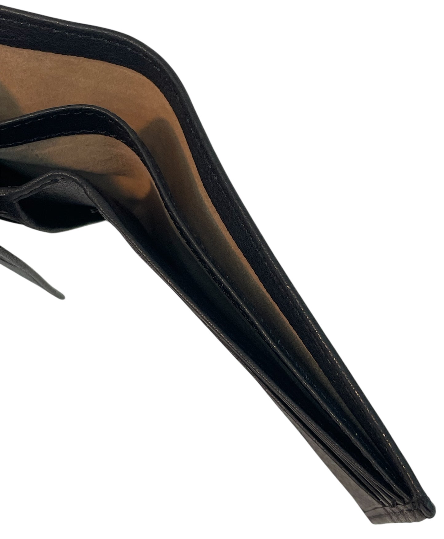 Black Leather Bi-Fold Wallet- "Lone Bison"