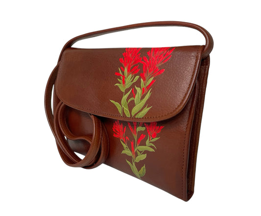 Wallet Purse- Brown with Indian Paintbrush