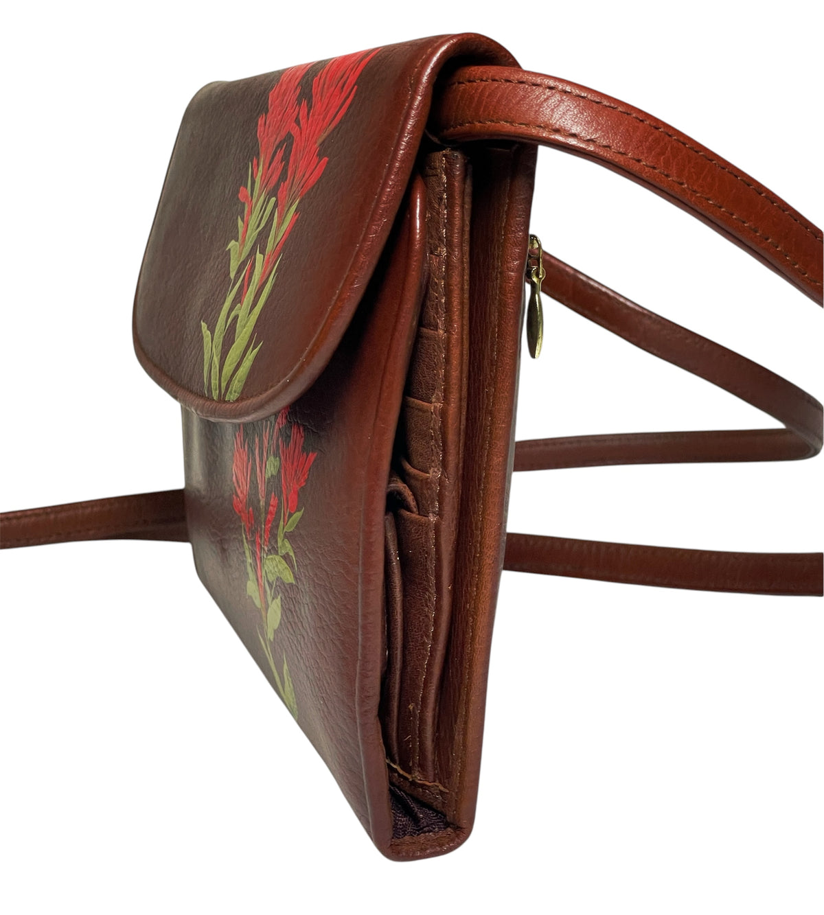 Wallet Purse- Brown with Indian Paintbrush