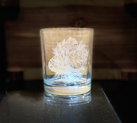 " Pinus Albicaulis" Whitebark Pine Whiskey glass