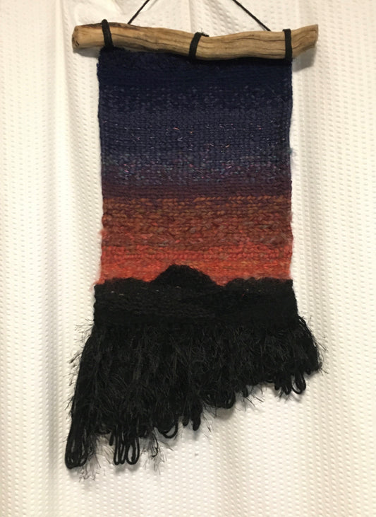 " Pole Mountain Sunset " Handwoven Tapestry