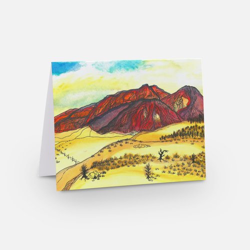 Greeting Card " Voyage With me " Watercolor and Ink Drawing