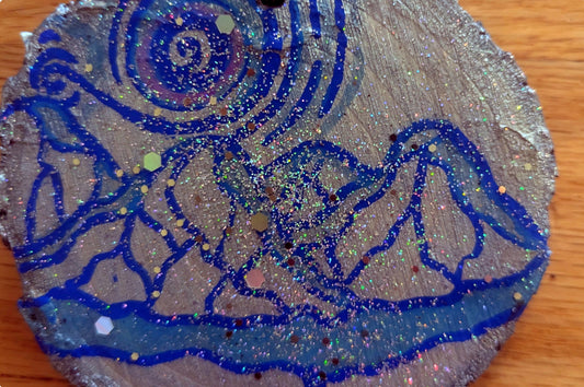 Double Sided Hand Painted Wood Ornament