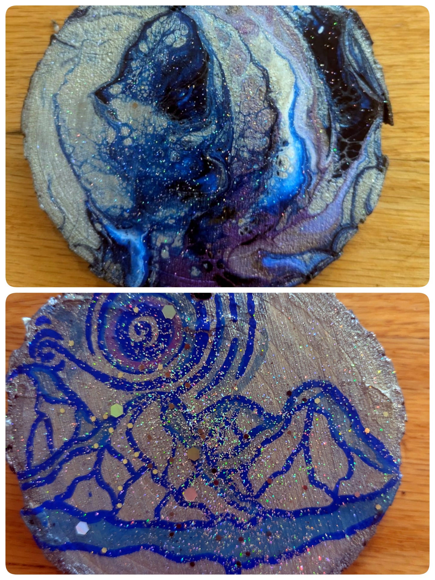 Double Sided Hand Painted Wood Ornament