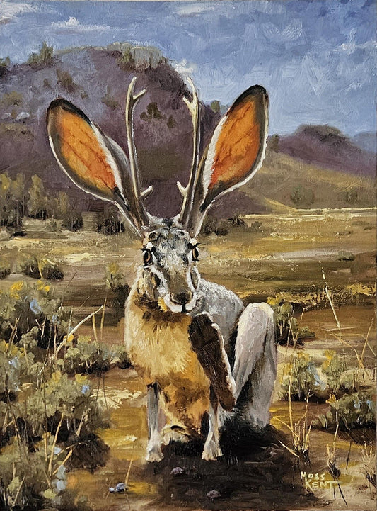 " Steppin' Out " Jackalope Original Oil Painting