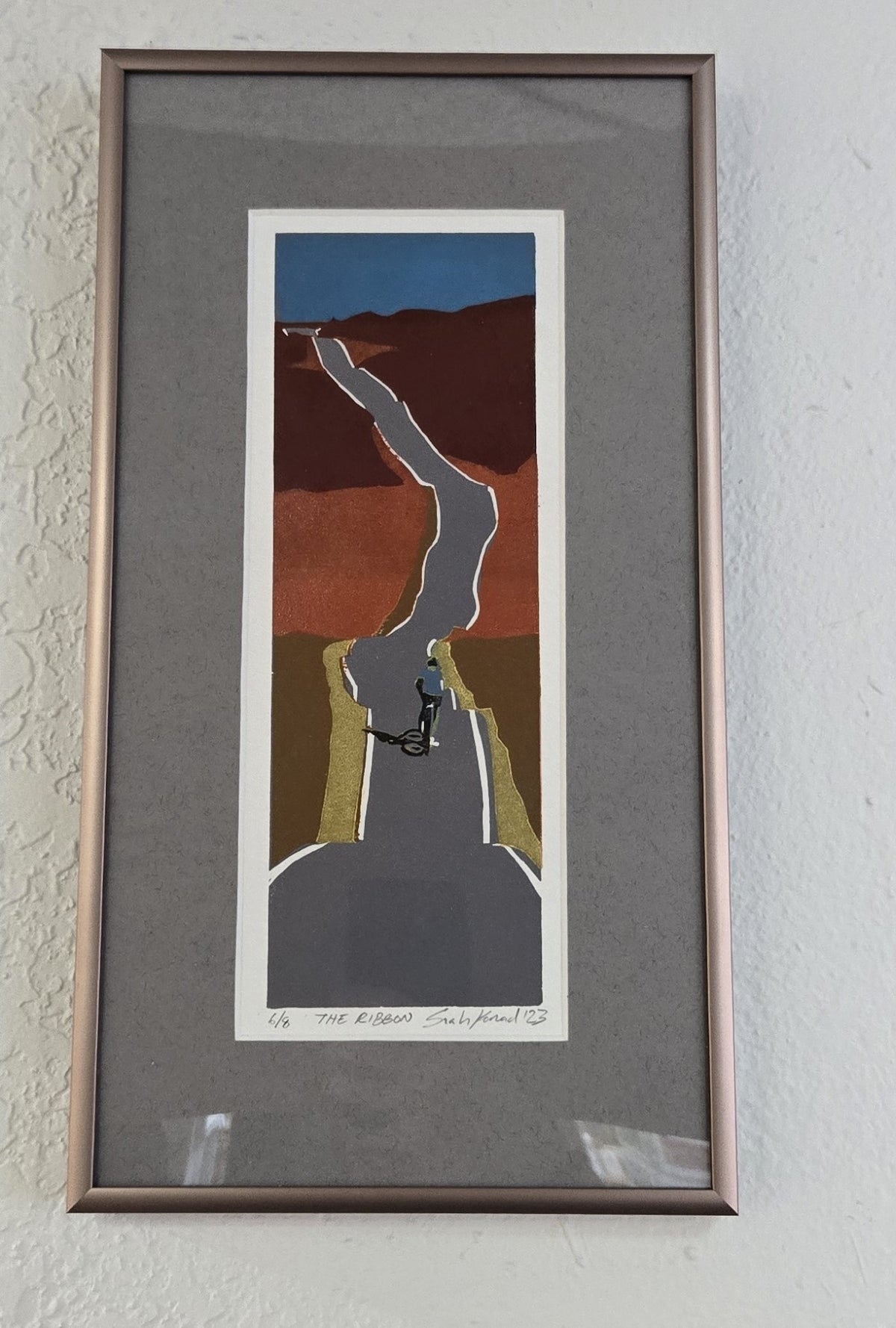 Framed Linocut Print- "The Ribbon"