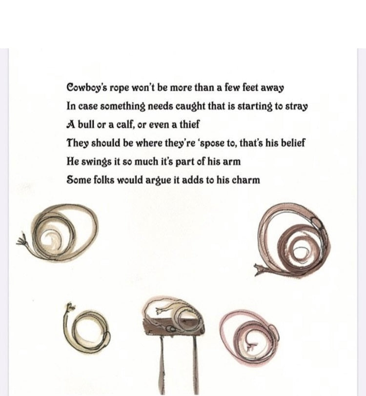 Rusty, teaches about the cowboys rope and how important it is. A cowboy always finishes what he starts!