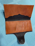 Oak Leaf and Acorn Leather Clutch Wallet with " Steamboat " Logo