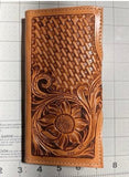 Bucking Horse and Rider with Sunflower Leather Clutch Wallet