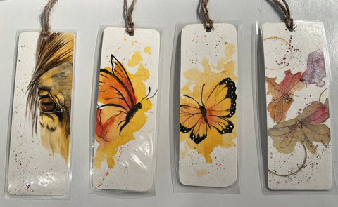 laminated original watercolor bookmark. animal themes