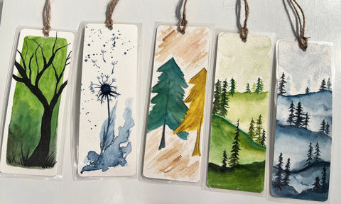 " Trees and Outdoors " Original Watercolor Bookmark
