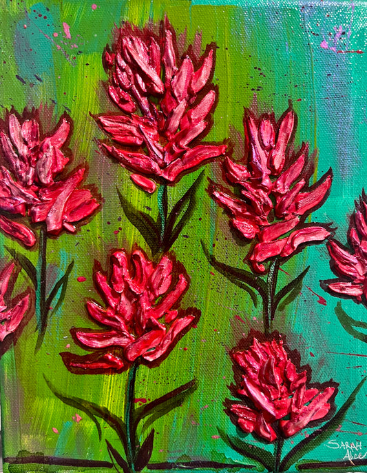 " Colorful Horizons " Indian Paintbrush Original Textured Painting