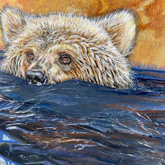 Original Textured Painting - " Bear Necessities "