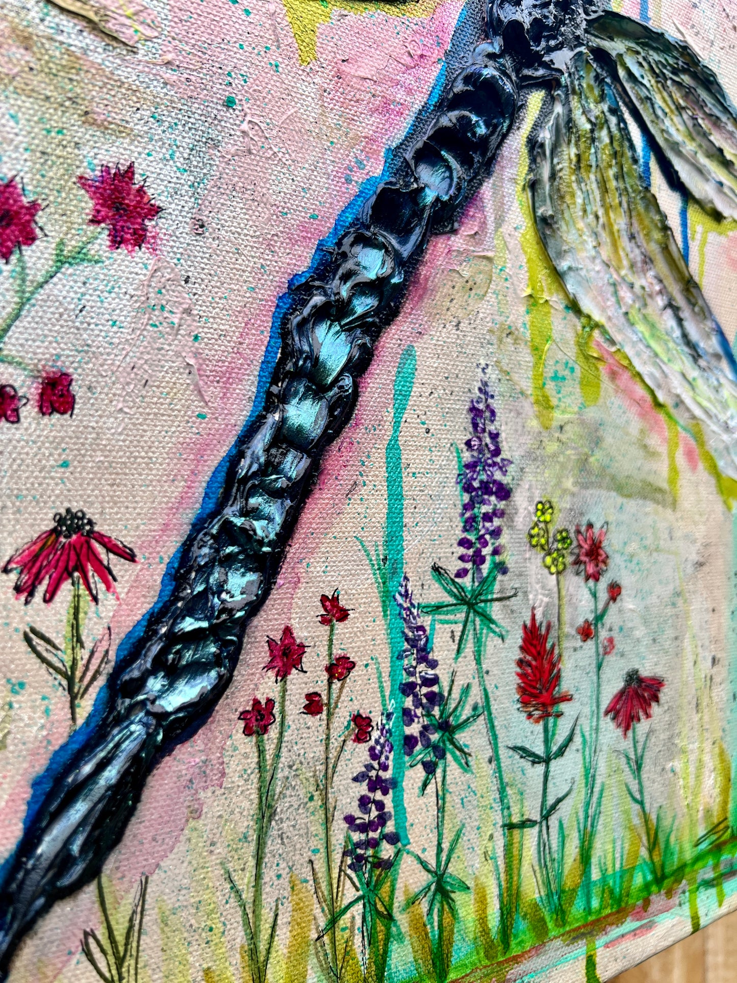 " Turquoise Wings " Original Textured Painting