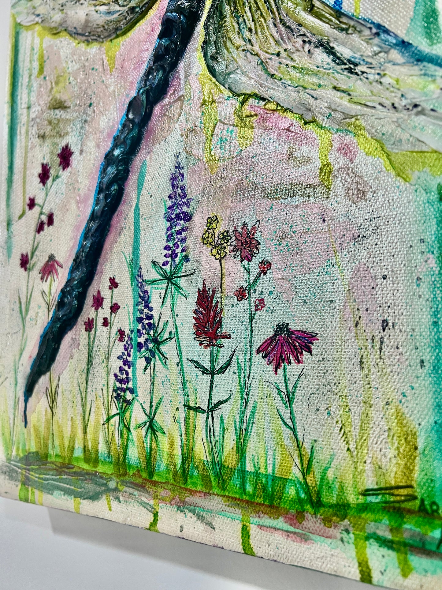 " Turquoise Wings " Original Textured Painting