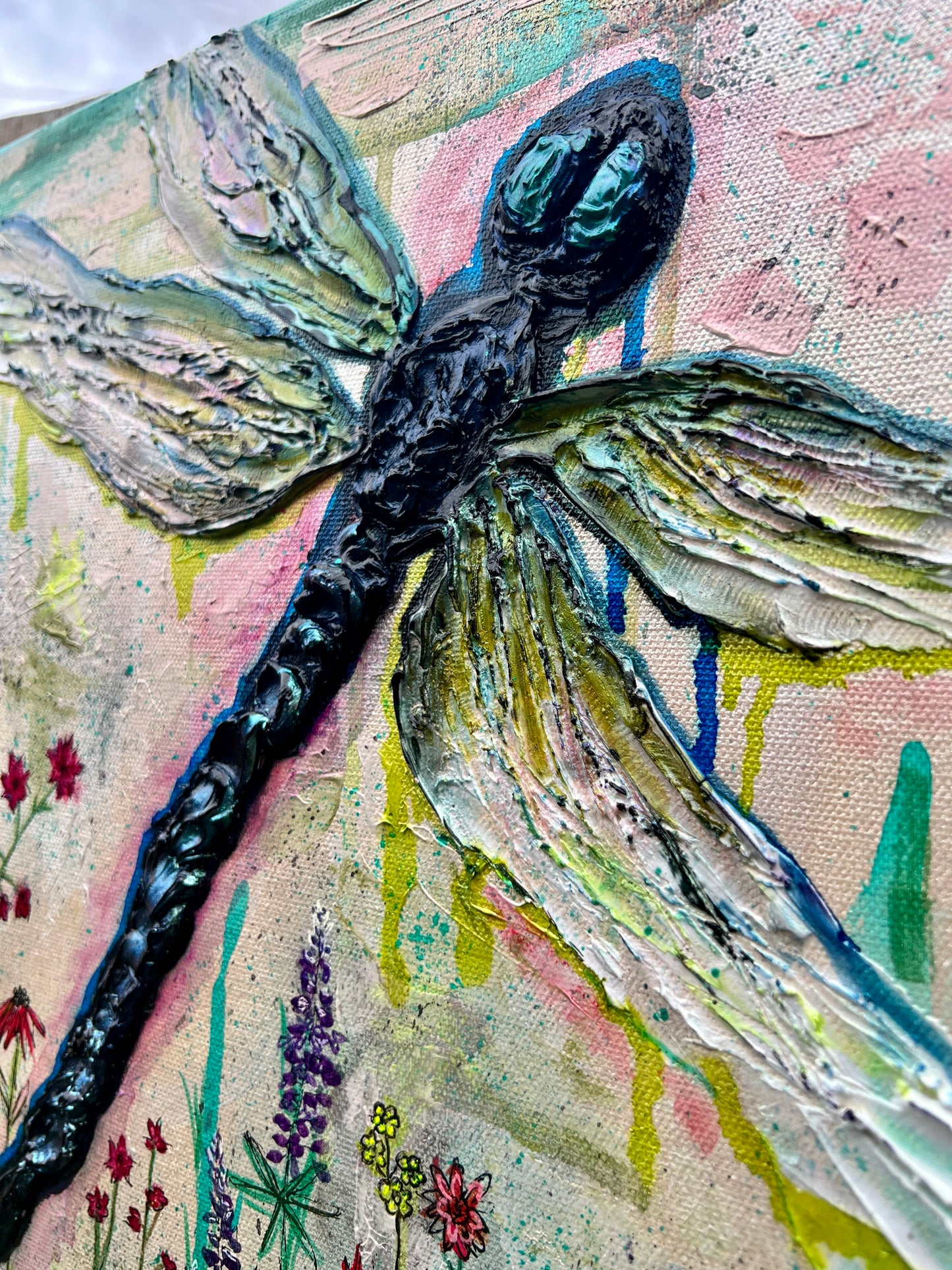 " Turquoise Wings " Original Textured Painting