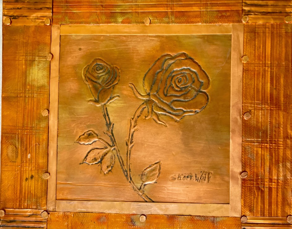" Rose " On Tooled Copper