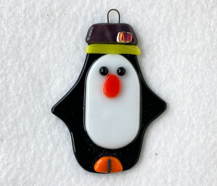 " All Dressed Up " Fused Glass Ornament