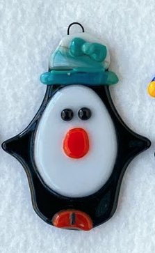 " All Dressed Up " Fused Glass Ornament