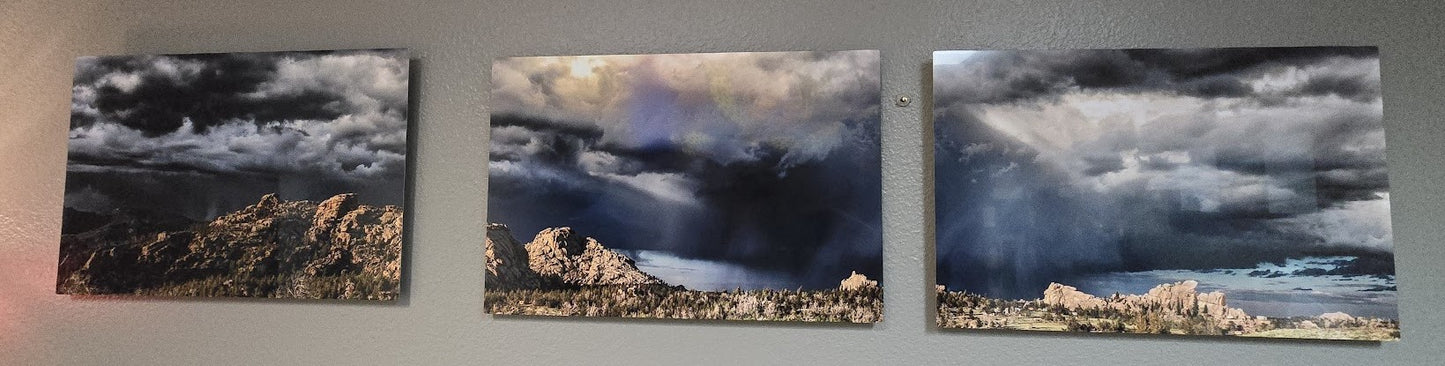 " Storm Clouds At Vedauwoo " Triptych Photo on Metal
