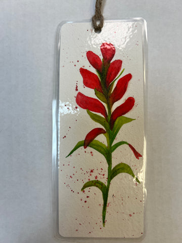 " Indian Paintbrush " Original Watercolor Bookmark