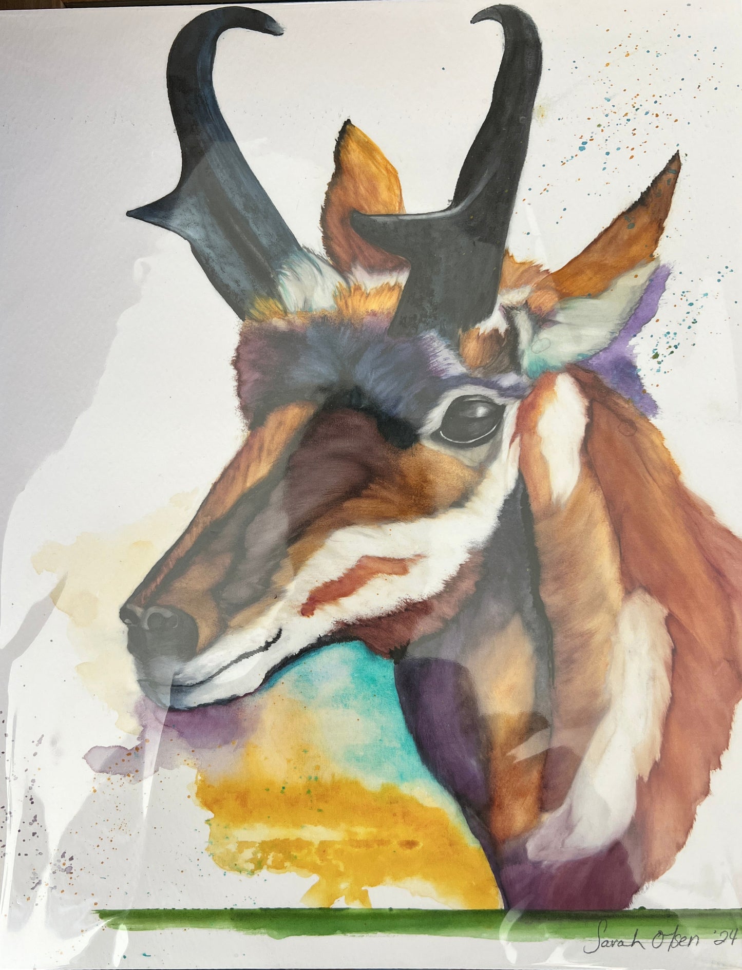 " Wyoming Speedgoat" Watercolor Art