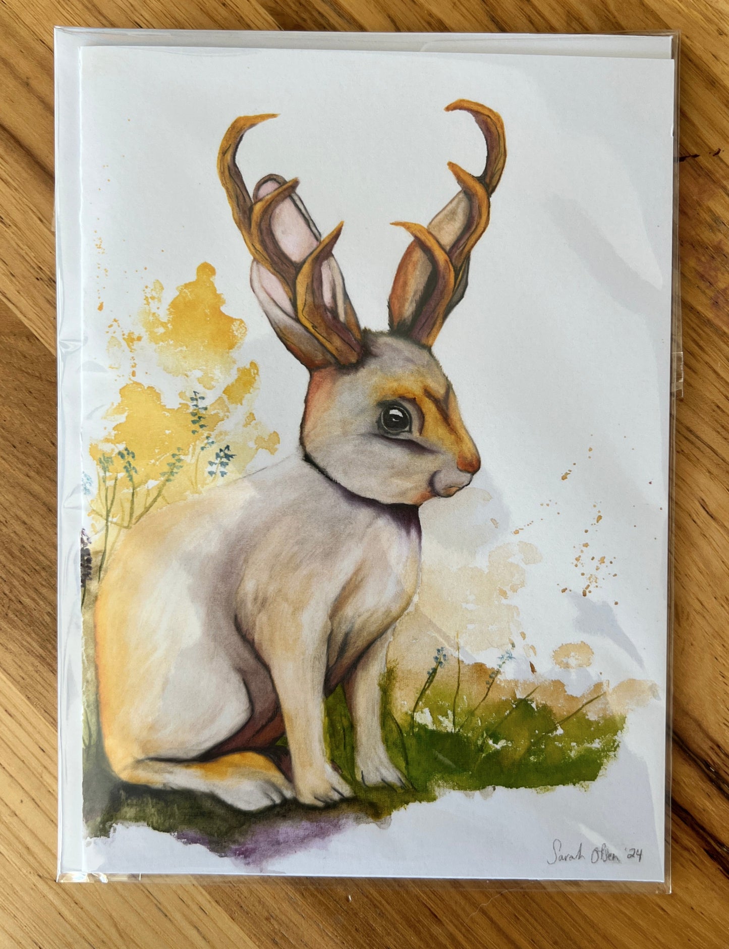 " Wyoming Jackalope" Jackalope Watercolor Painting