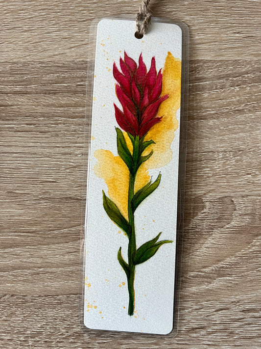 " Indian Paintbrush " Original Watercolor Bookmark