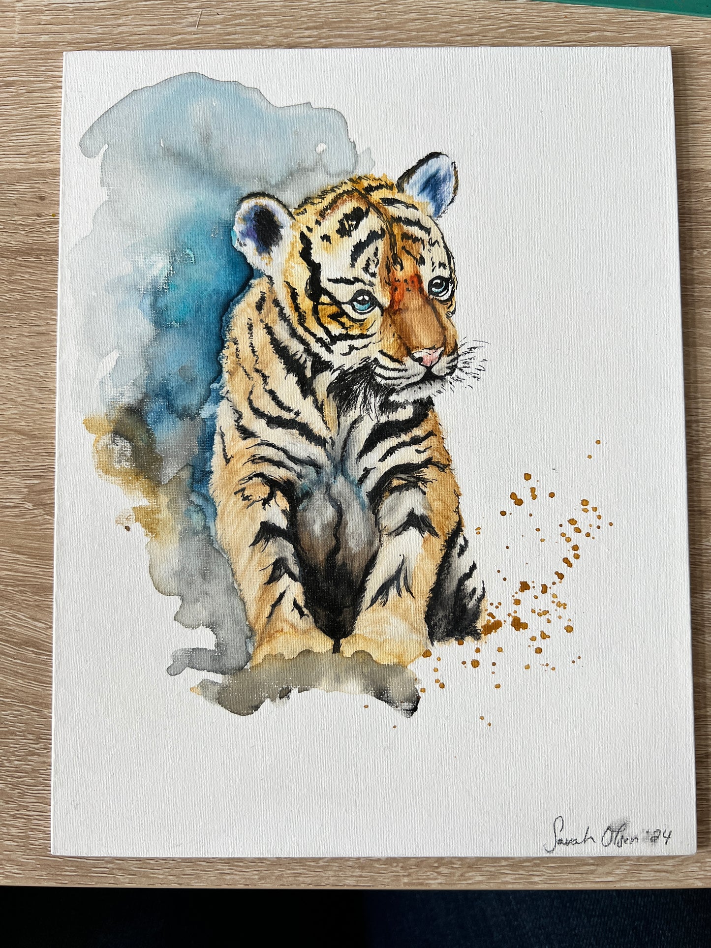 " Tiger " Watercolor Art Card
