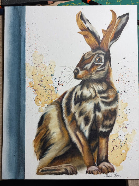 Watercolor Print- "Wyoming Jackalope 2.0"