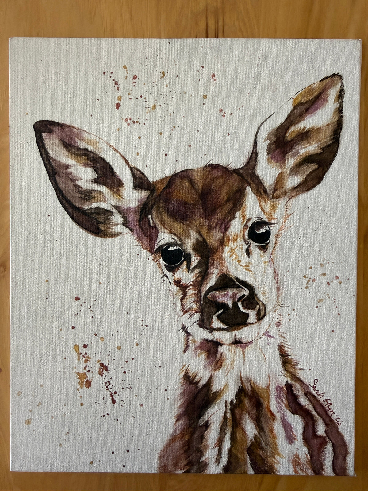 Watercolor Print- "The Gilded Fawn" Baby Deer