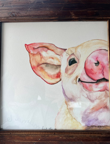 " Wilber " Framed Watercolor Print