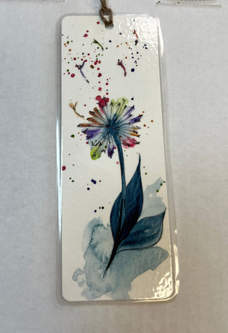 " Colorful Dandelion " Original Watercolor Bookmark
