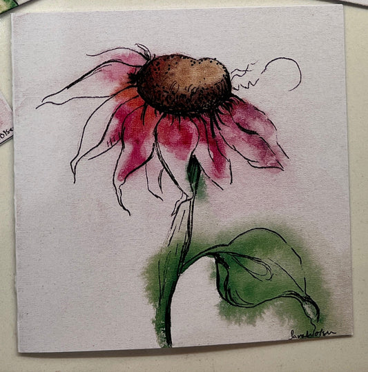 Watercolor Print- " Pink Flower "