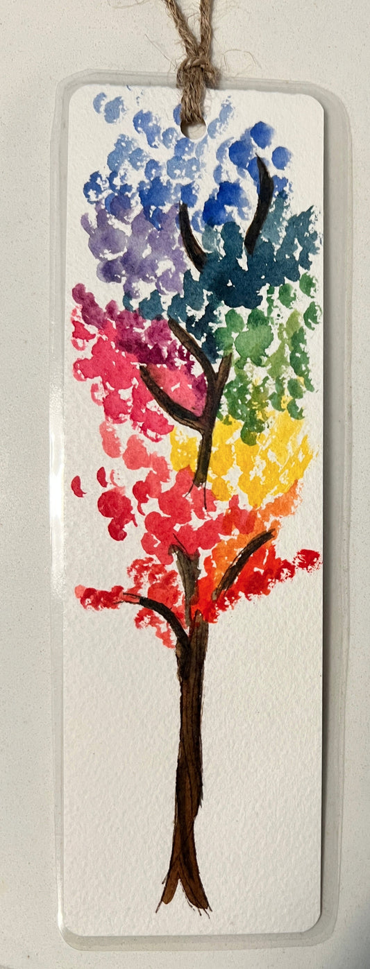 " Multicolor Tree " Original Watercolor Bookmark