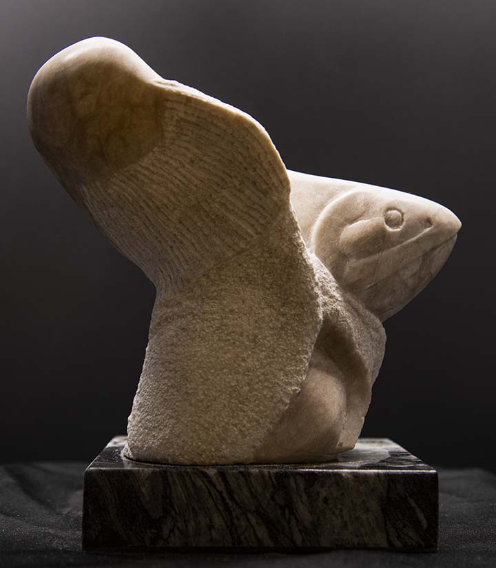 " Swish " Alabaster Fish Sculpture