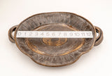 Bucking Bronc and Rider Stoneware Large Handled Platter