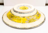 " Carved Bloom " Hand Carved Flower and Bees Stoneware Bowl